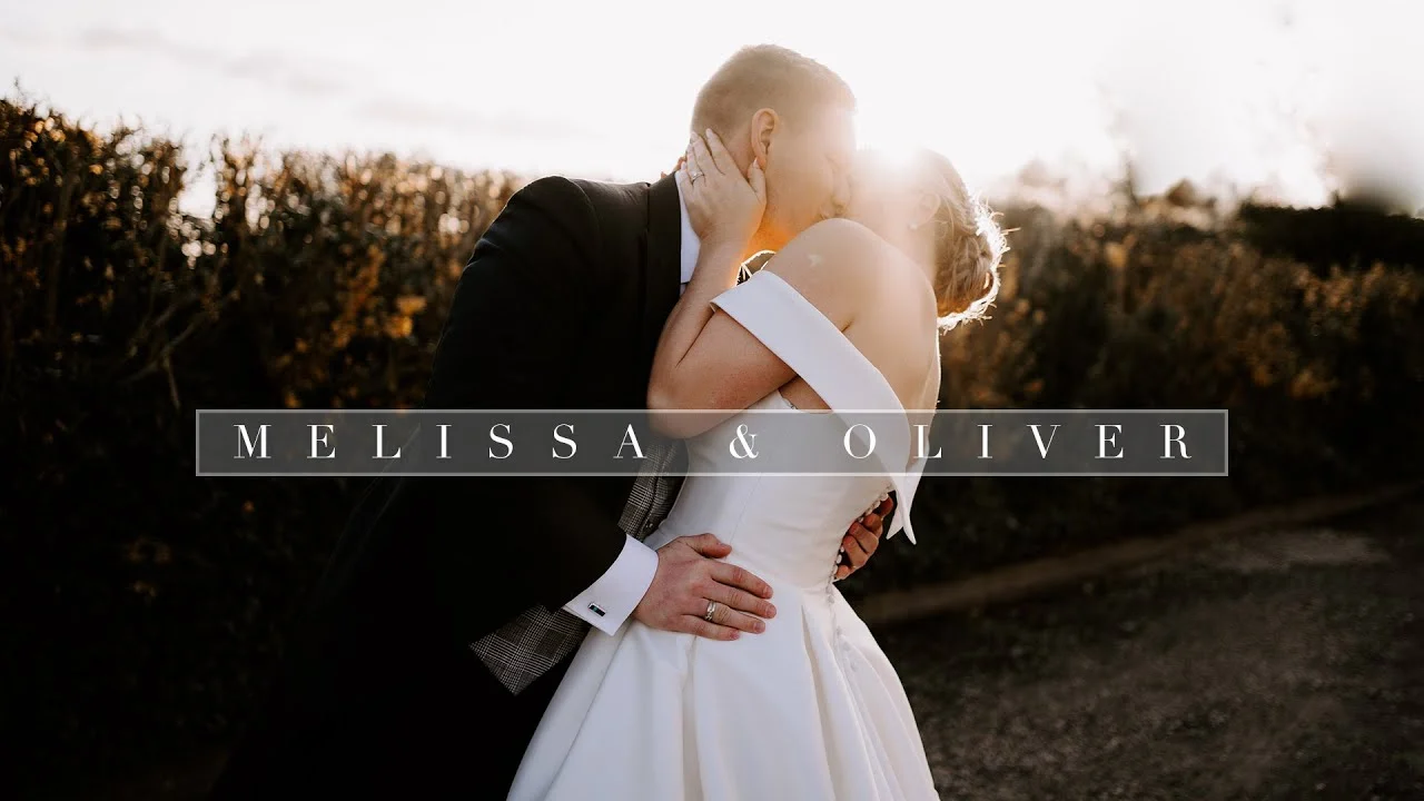 Still from Melissa & Oliver’s wedding highlight at Larkspur Lodge