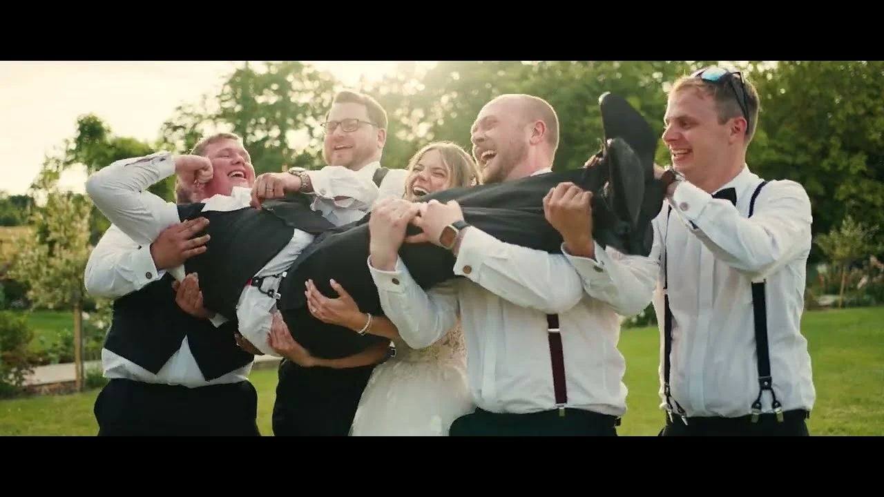 Still from Caitlin & Tom’s wedding highlight at Blackwell Grange