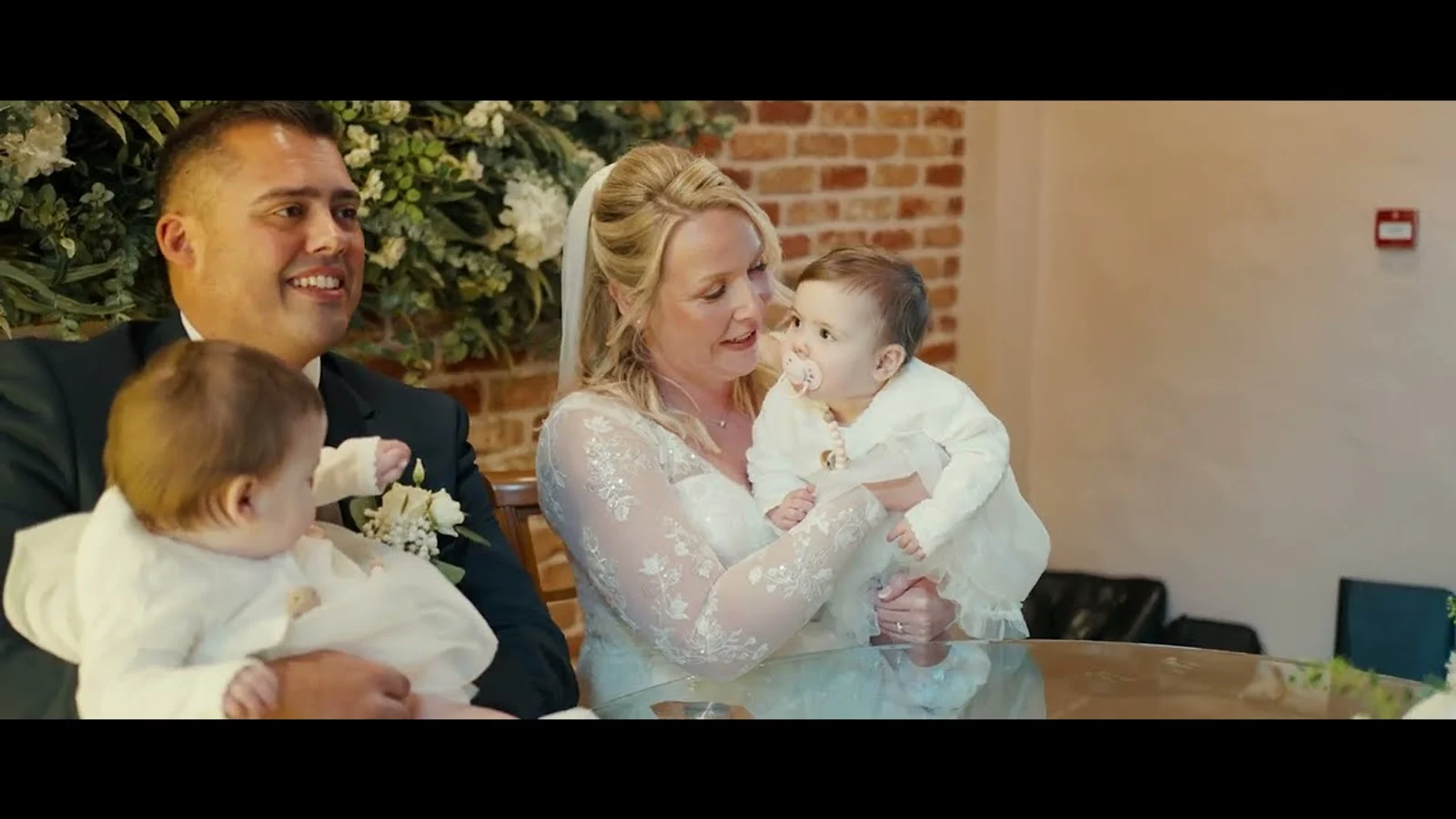 Still from Jolene & Kelvin’s wedding highlight at The Ashes Barns