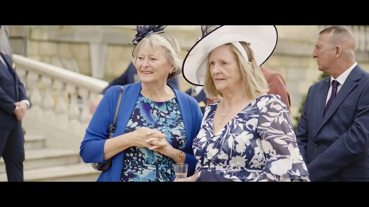 Still from Chai & Ross’s wedding highlight at Botleys Mansion