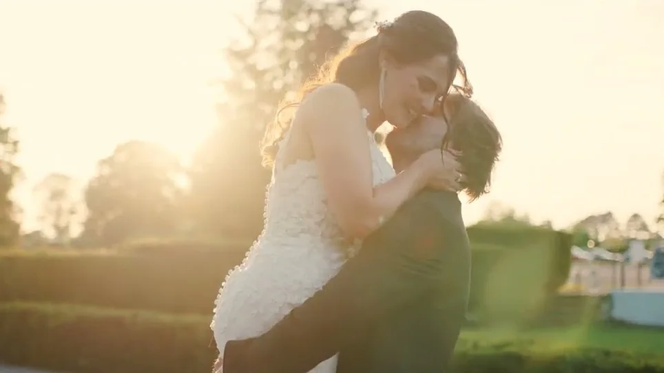 Still from Anthony & Paige’s wedding highlight at Swynford Manor