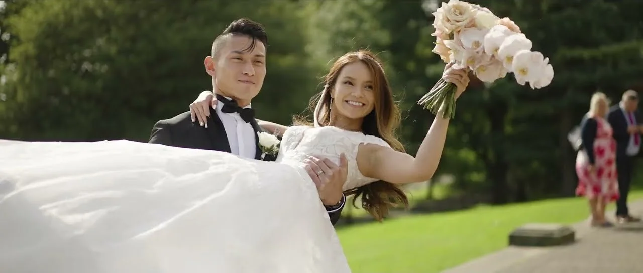 Still from Sally & Lewis’s wedding highlight at The Mansion Leeds