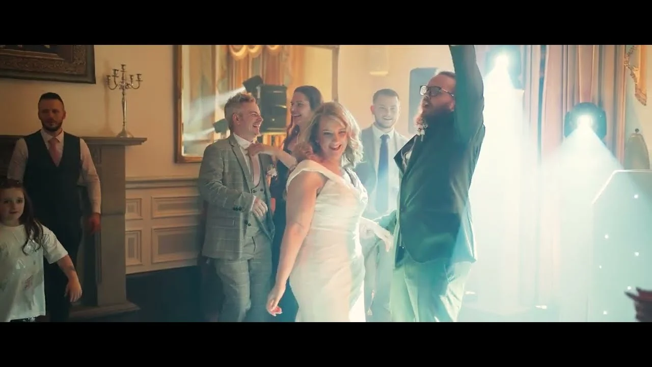 Still from Sophie & Tom’s wedding highlight at Craig y Nos Castle