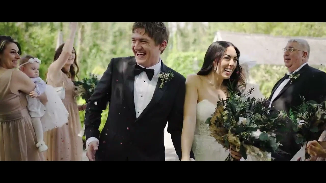 Still from Amy & Dan’s wedding highlight at Pencoed House Estate