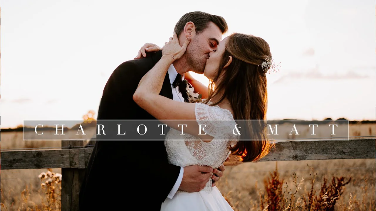 Still from Charlotte & Matt’s wedding highlight at Micklefield Hall