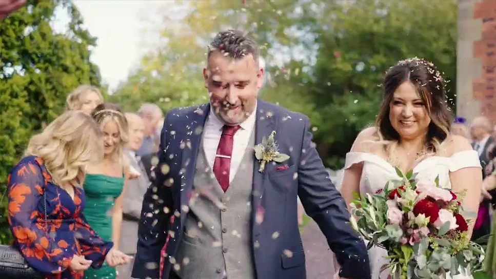 Still from Kerry & Stewart’s wedding highlight at Tyn Dwr Hall