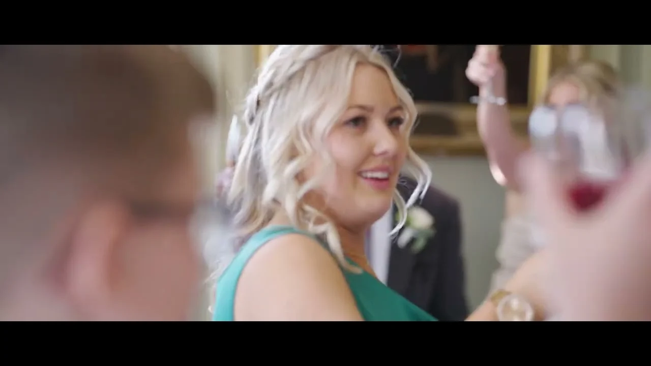 Still from Jodi & Mike’s wedding highlight at Davenport House