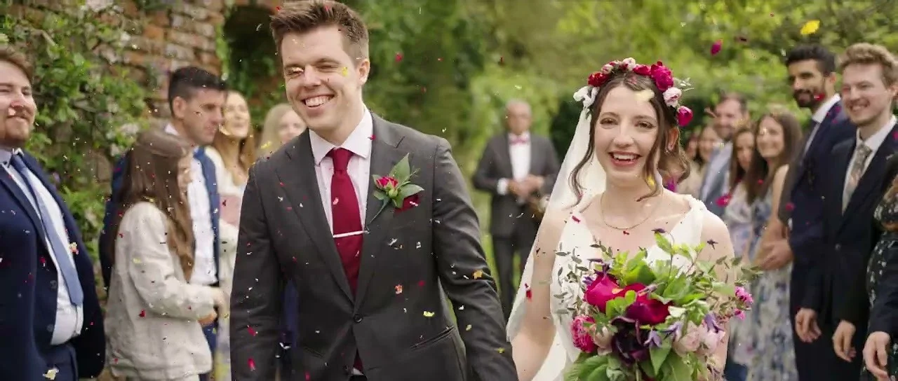 Still from Katherine & Ryan’s wedding highlight at Bore Place