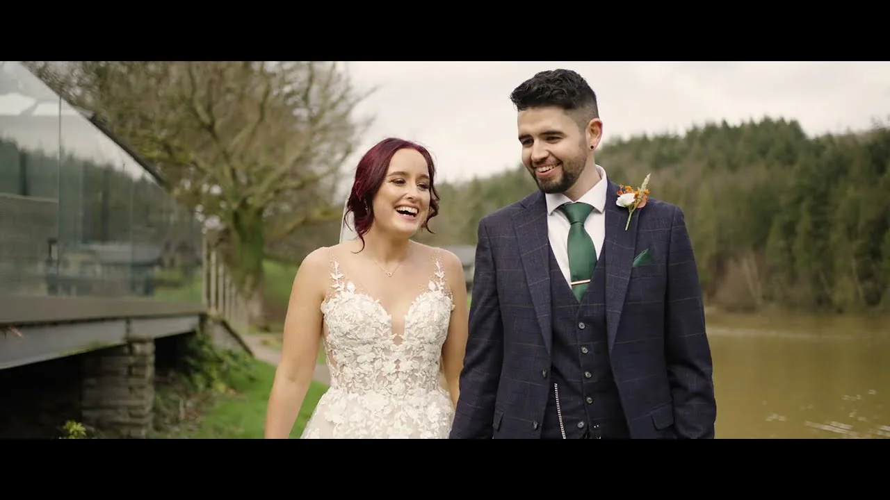 Still from Danielle & Harry’s wedding highlight at Canada Lodge and Lake