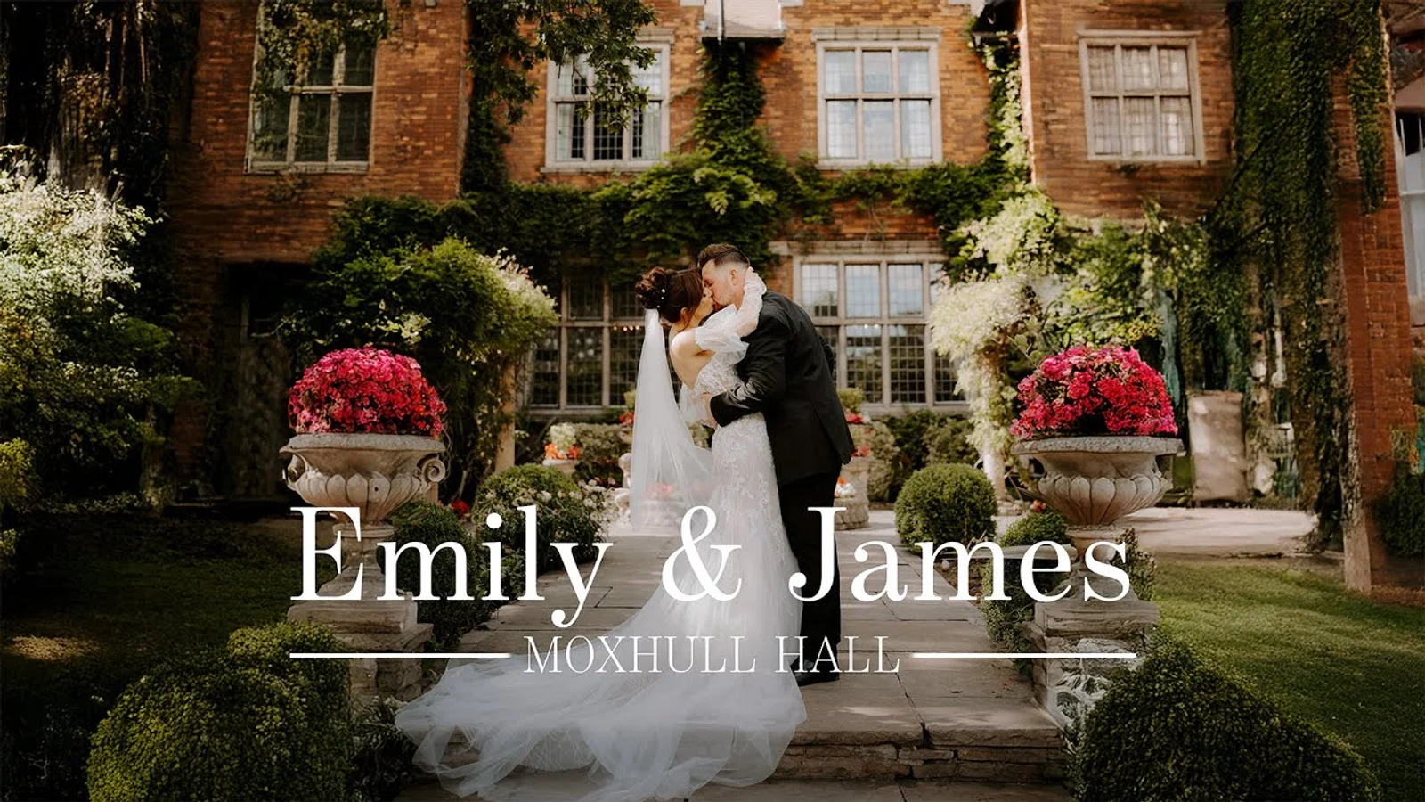 Still from Emily & James’s wedding highlight at Moxhull Hall