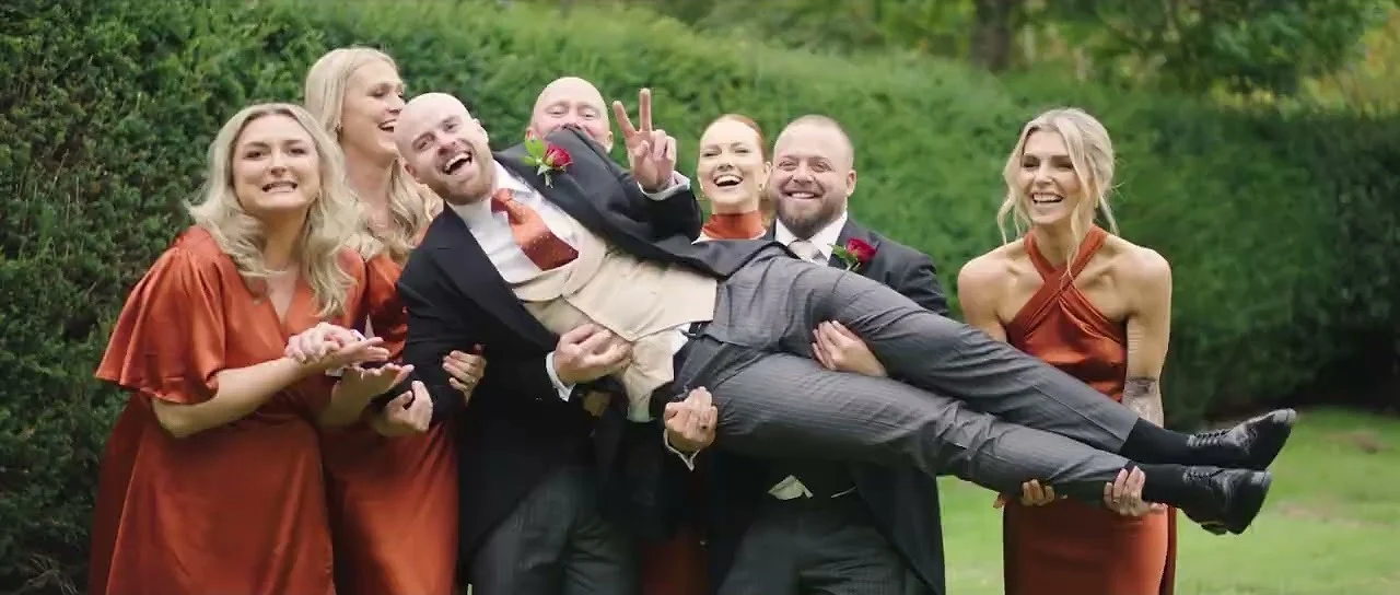Still from Sophie & Jake’s wedding highlight at Leez Priory