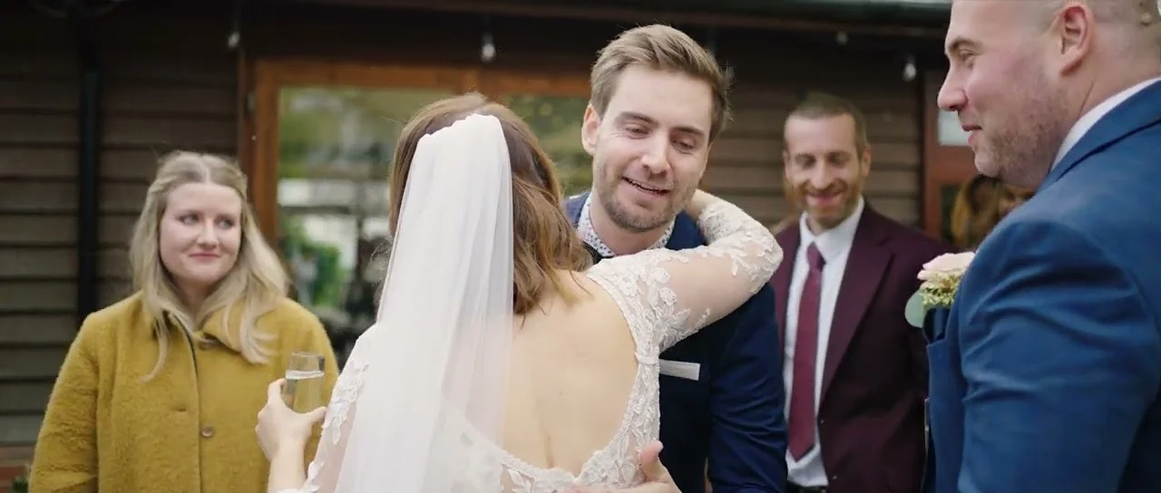 Still from Suzanne & Michael’s wedding highlight at Coltsford Mill
