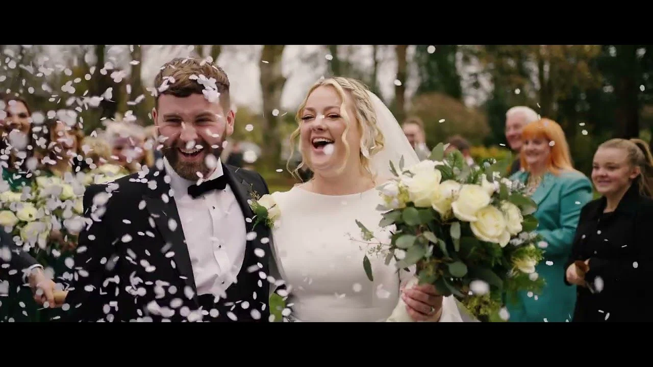 Still from Max & Gwen’s wedding highlight at Fairyhill