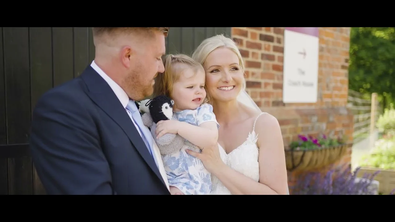 Still from Jennifer & Liam’s wedding highlight at Marks Hall Estate