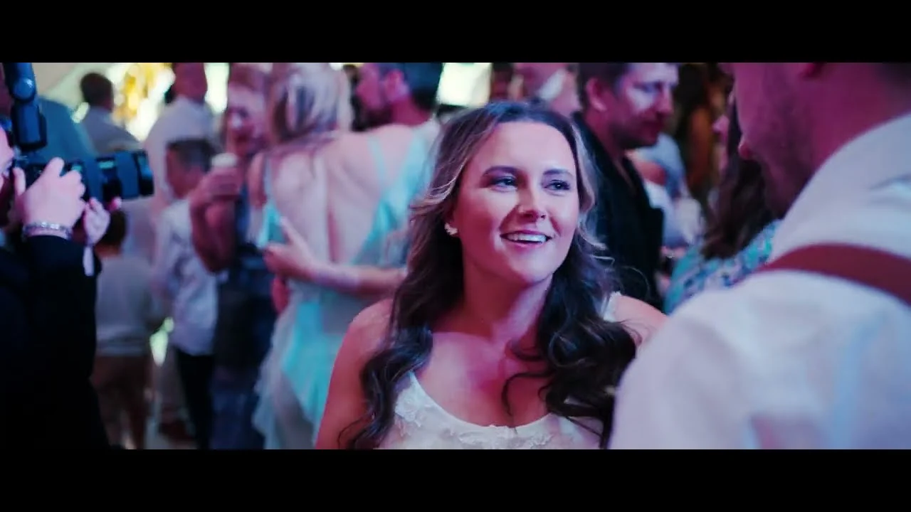 Still from Rebecca & Sam’s wedding highlight at Duddon Mill Farm
