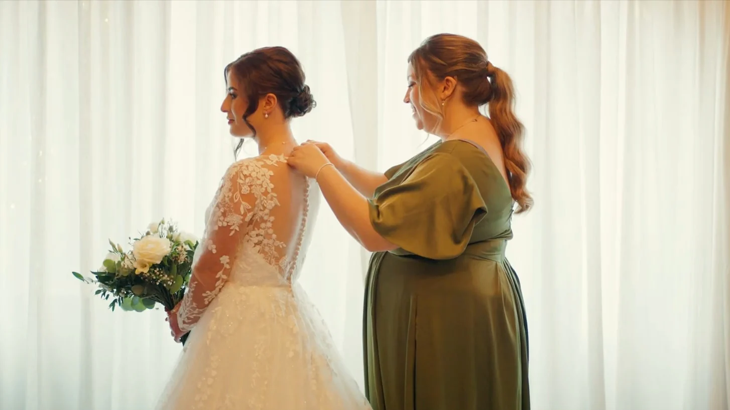 Still from Charlotte & Jack’s wedding highlight at Dodmoor House