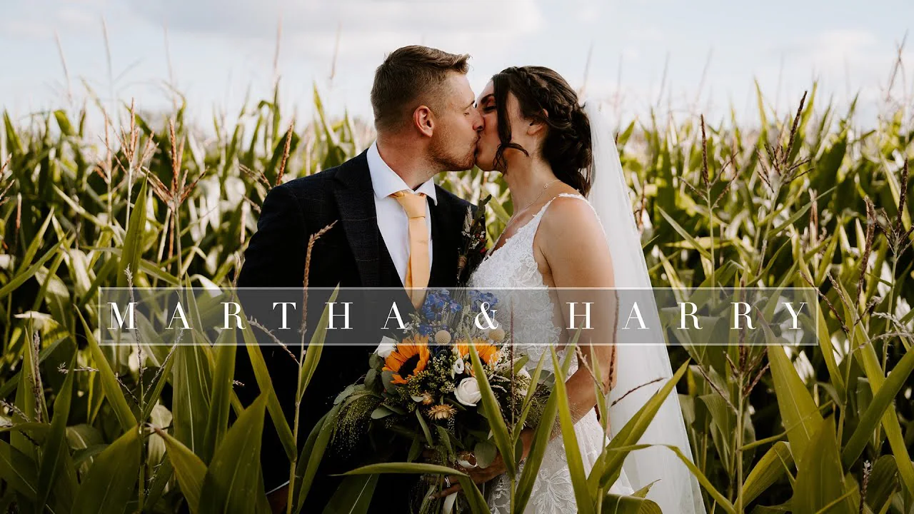Still from Martha & Harry’s wedding highlight at Alcumlow Wedding Barn