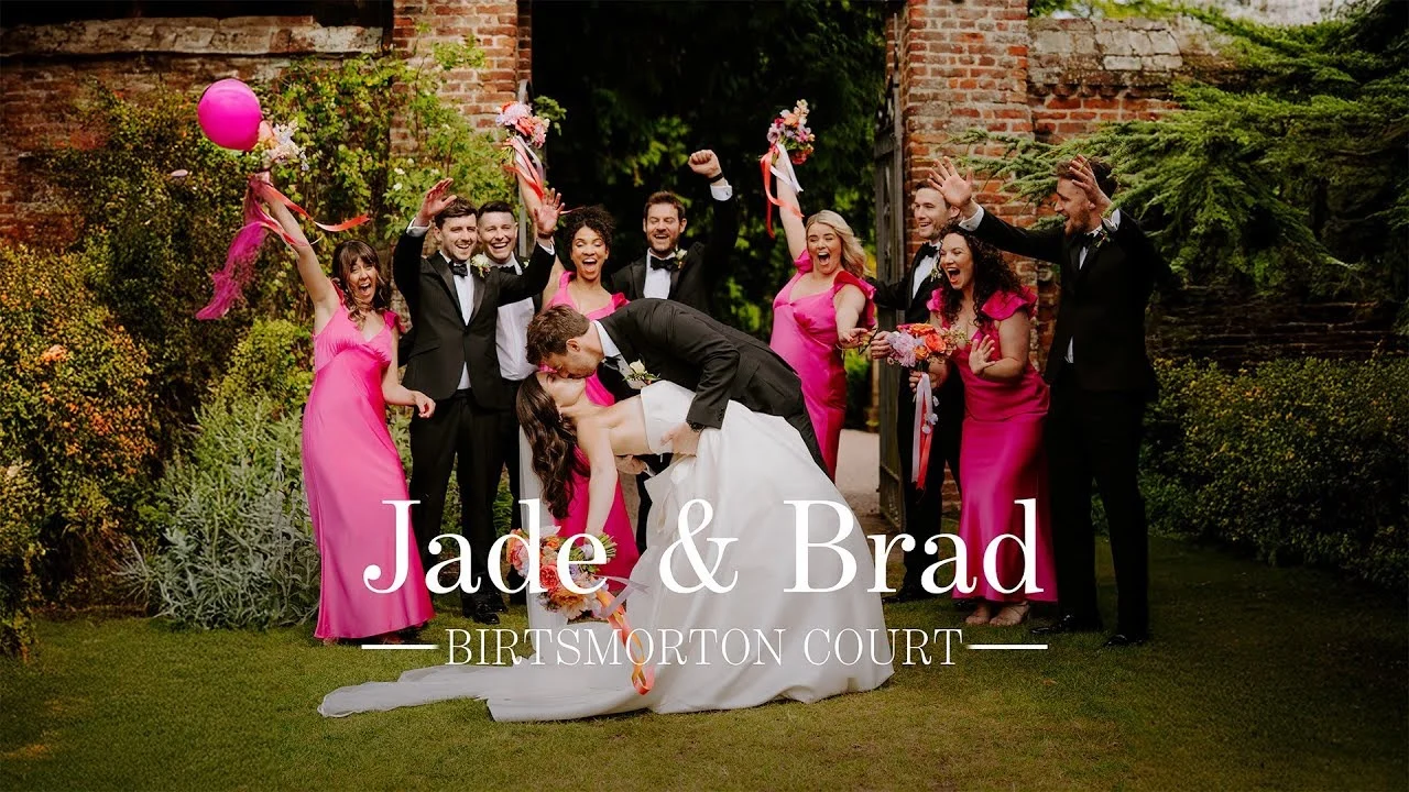 Still from Jade & Brad’s wedding highlight at Birtsmorton Court