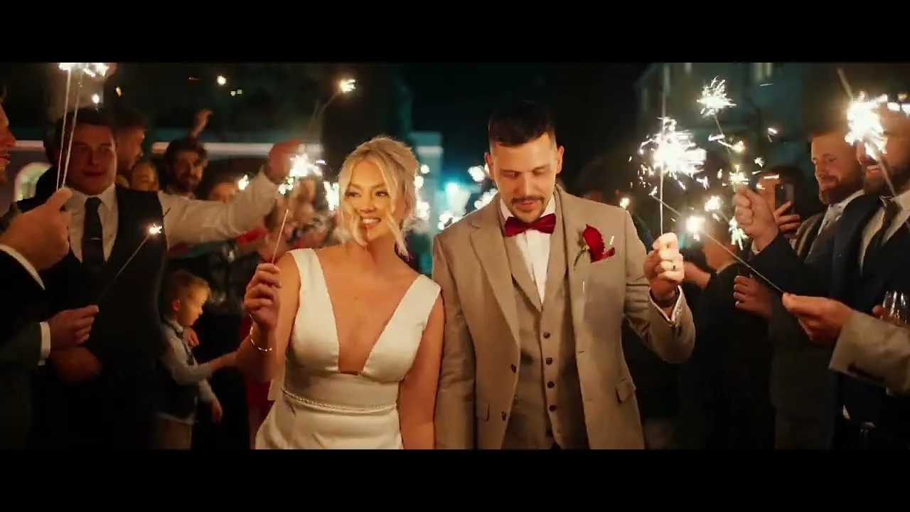 Still from Chelsea & Liam’s wedding highlight at Deer Park Country House