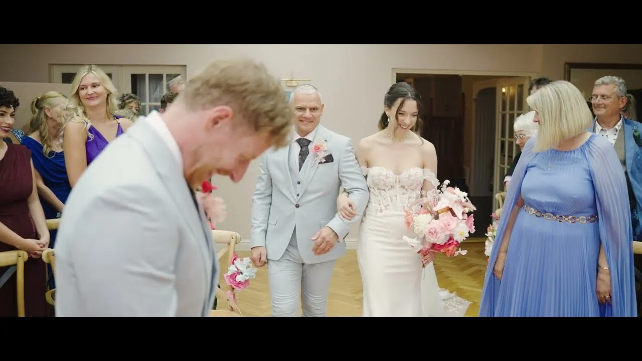 Still from Alicia & Martin’s wedding highlight at Waterwynch House
