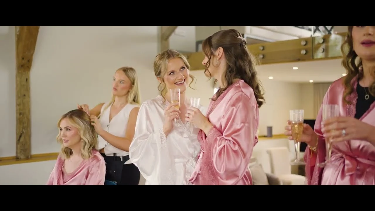 Still from Vanessa & Harvey’s wedding highlight at Bowerchalke Barn