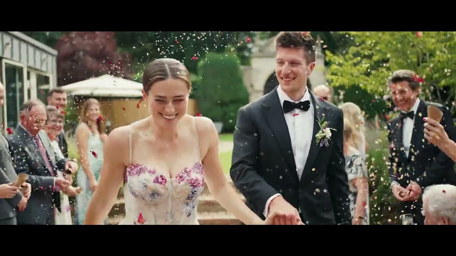 Still from Eden & George’s wedding highlight at Le Manoir aux Quat’Saisons