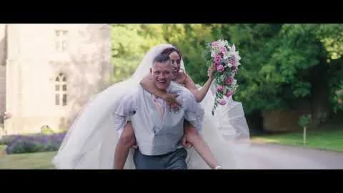Still from Kelly & James’s wedding highlight at Clearwell Castle