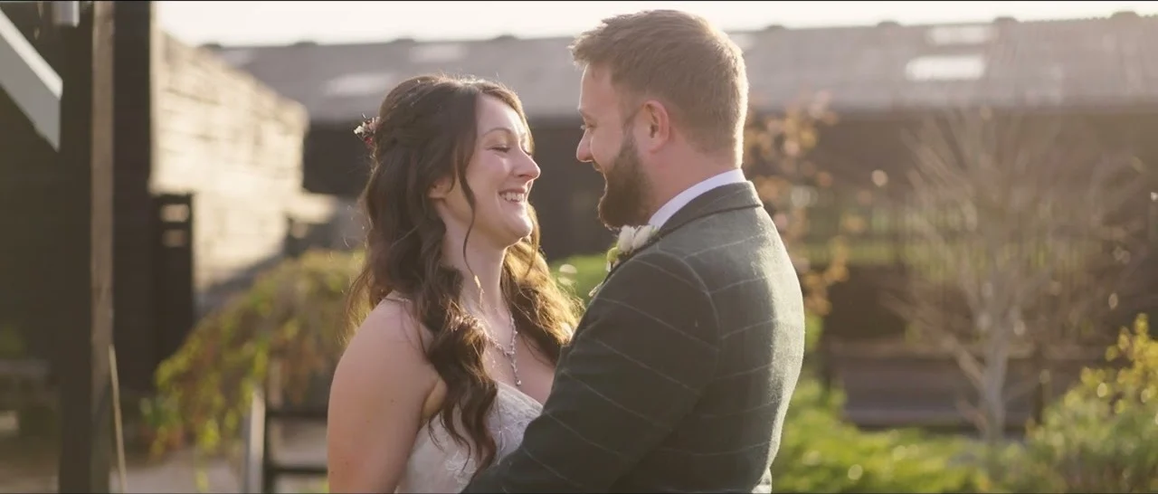 Still from Amy & Matthew’s wedding highlight at Curradine Barns