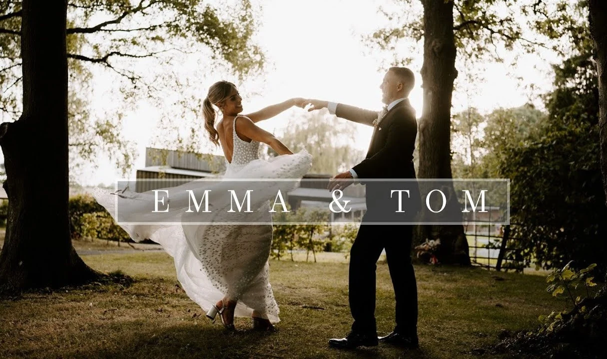 Still from Emma & Tom’s wedding highlight at The Woodlands at Hothorpe