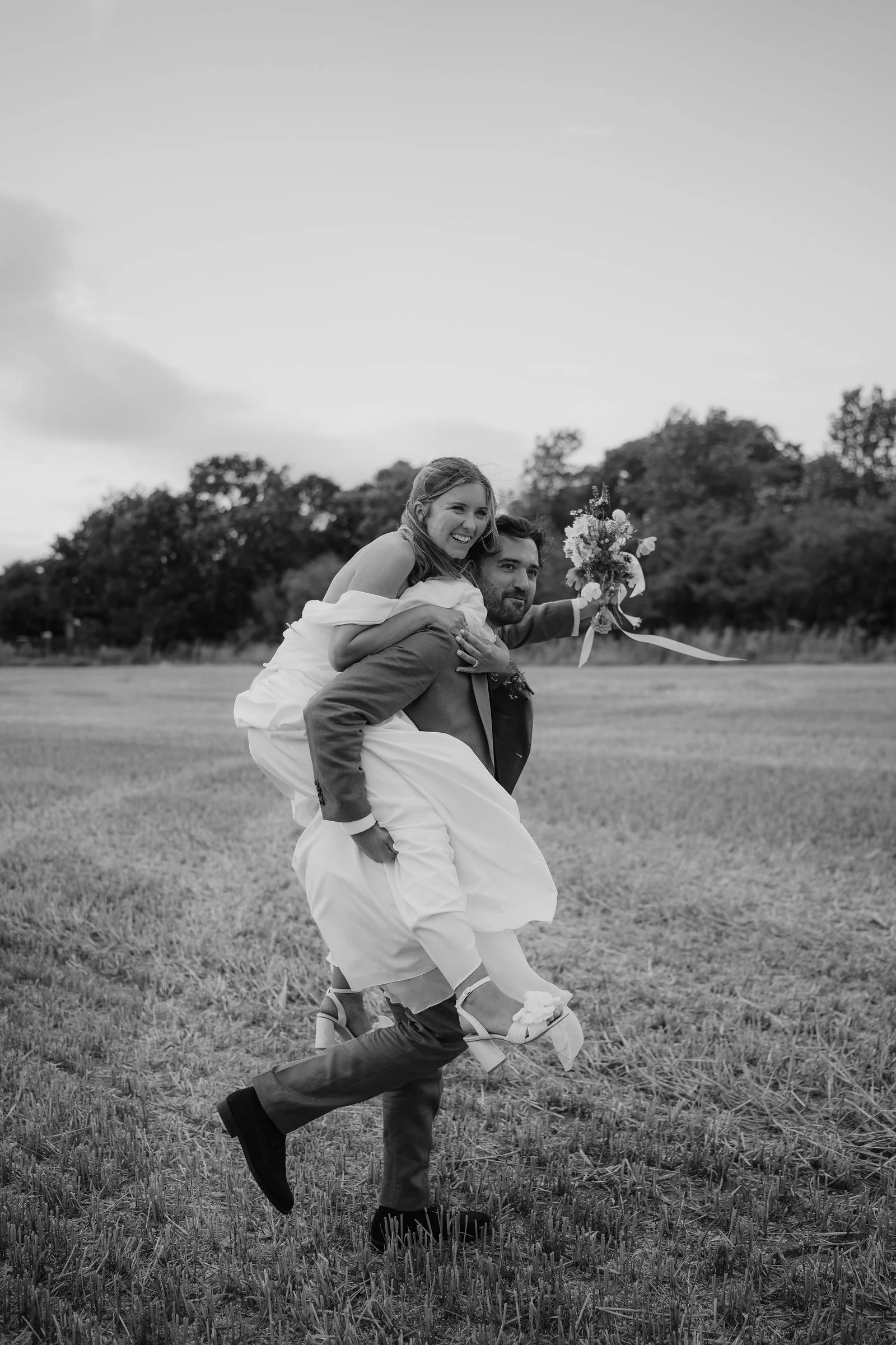 Outdoor ceremony vows overlooking Bristol countryside meadows