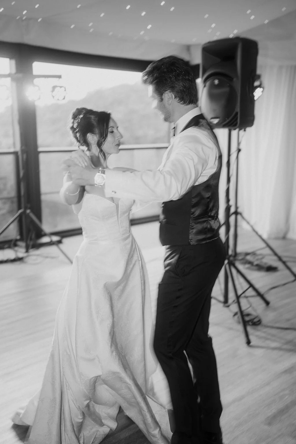 Evening party celebrations and dancing at New House Country Hotel in Cardiff