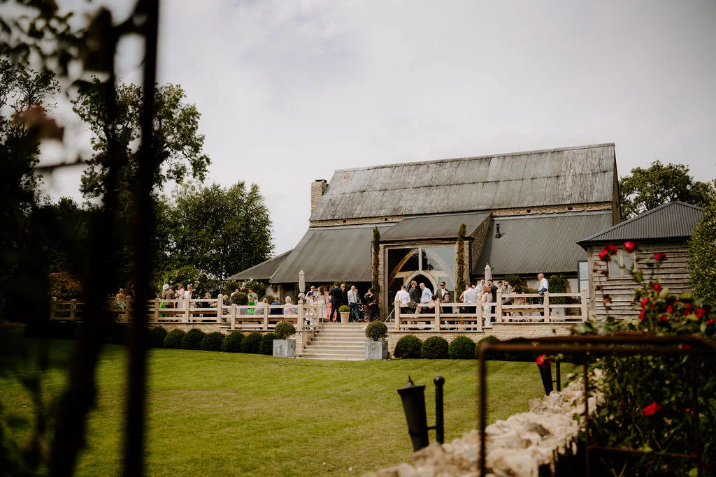 Cripps Barn Cirencester couple portrait by Cotswolds wedding photographer