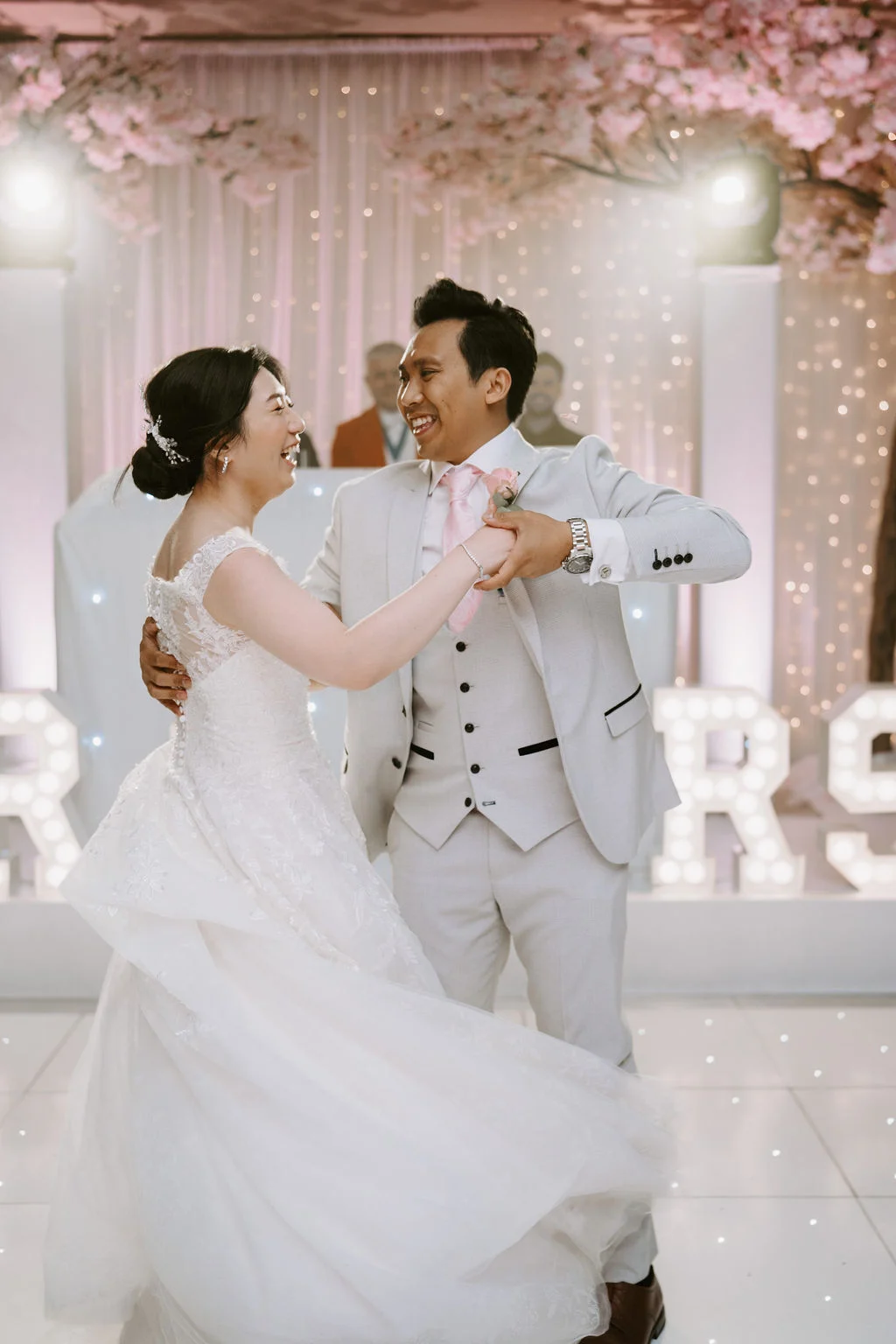 Leonard and Stephanie together during their first dance.