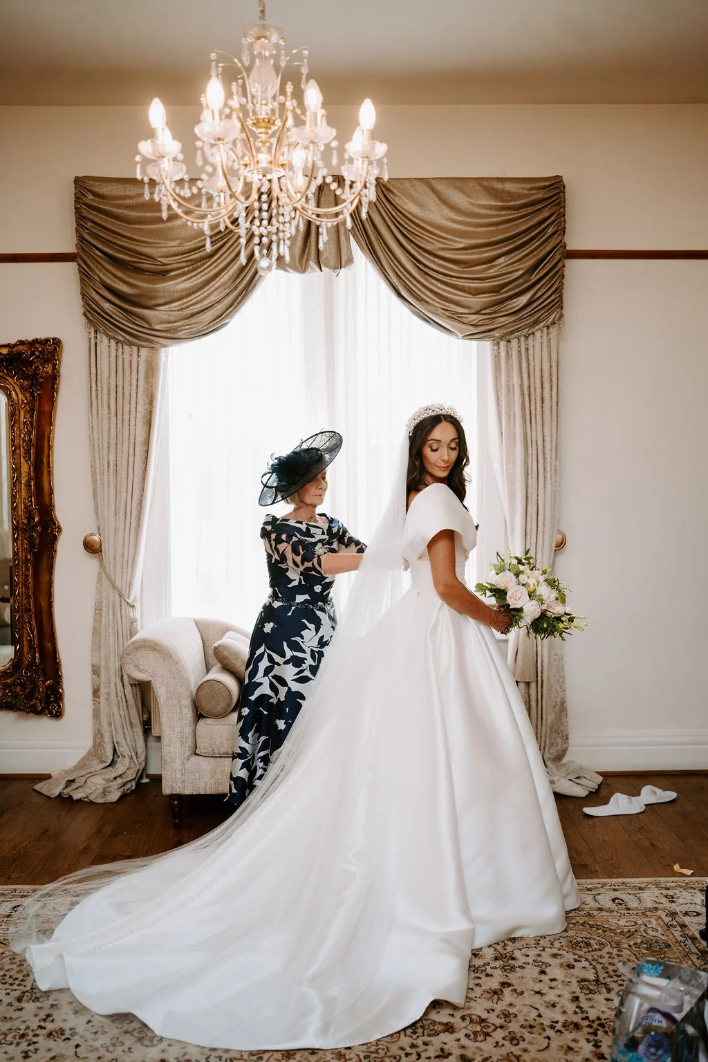 Natalie having the finishing touches made to her dress at West Tower