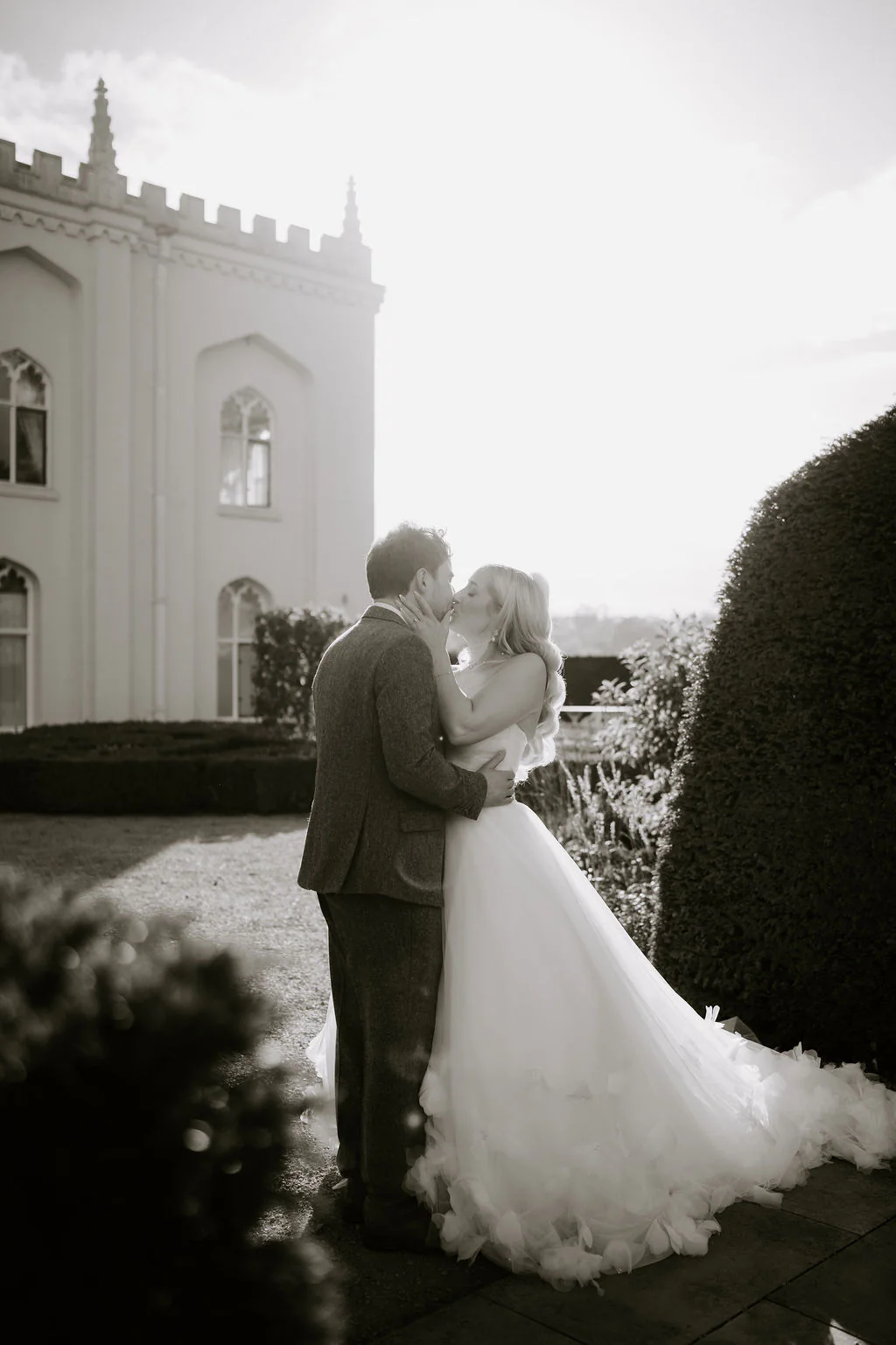 Nikita & Nathan intimate couple portrait in the formal gardens at Combermere Abbey