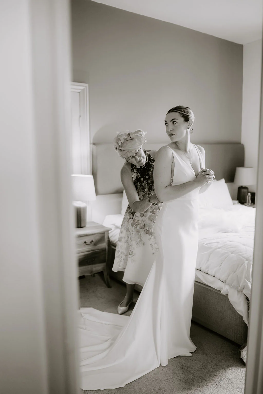 Alice & Matthew joyful wedding moments outside the safari tent at Wilde Lodge near Ludlow