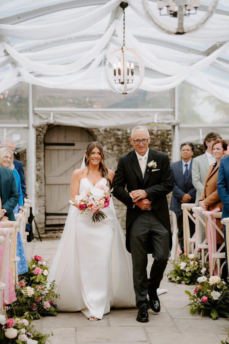 Wedding photo taken in the grounds at Fairyhill on the Gower Peninsula