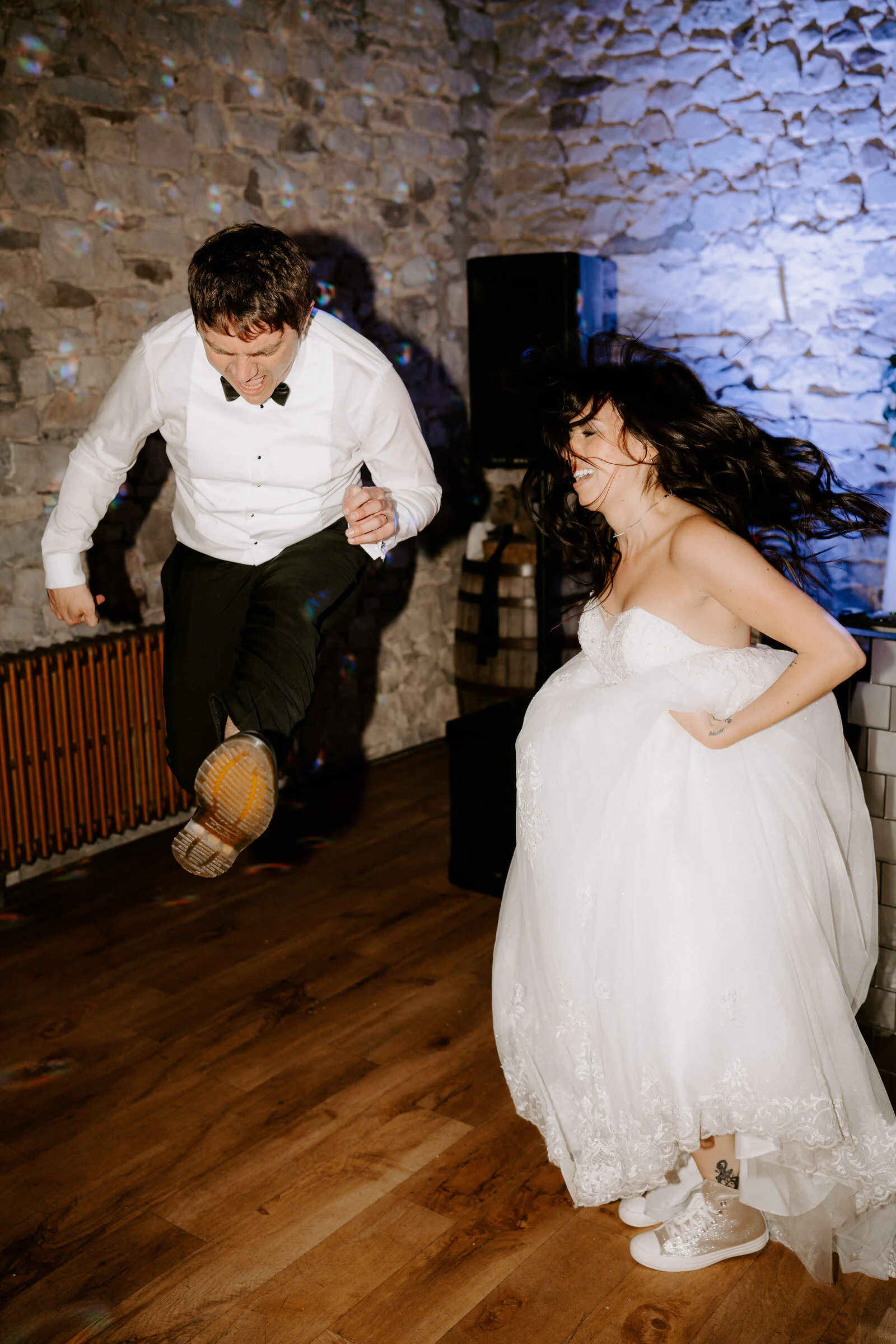 Energetic evening dancefloor celebrations at Pencoed House Estate