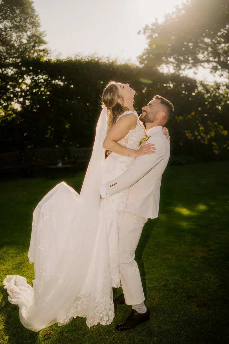 A relaxed newlywed portrait during a Bright Sight wedding